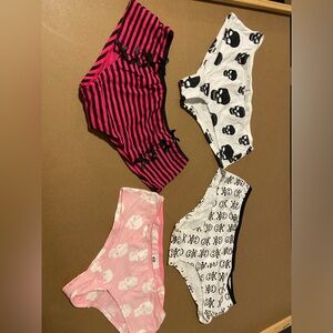 H&M Panties 4pack Skull theme for Halloween